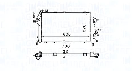 Радіатор охолодження для VAUXHALL ASTRA, OPEL ASTRA, MAGNETI MARELLI (350213153400)