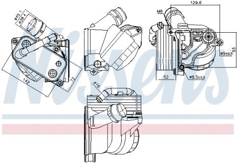Радіатор масляний BMW 1/3-SERIES/X3 у зборі (Nissens) Радіатор масляний BMW 1/3-SERIES/X3 у зборі (Nissens)
