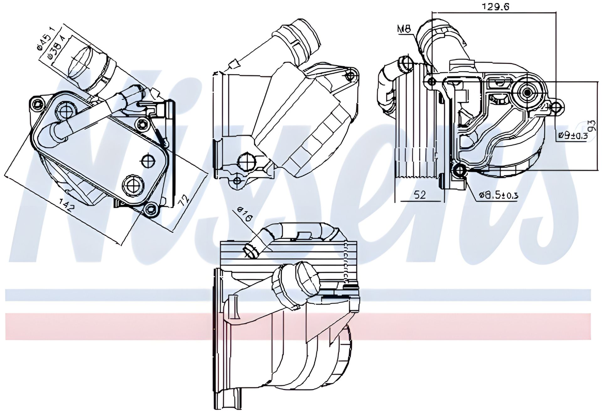 Масляний радіатор для BMW 1/3-SERIES/X3 у зборі від Nissens Масляний радіатор для BMW 1/3-SERIES/X3 у зборі від Nissens