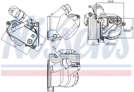 Масляний радіатор для BMW 1/3-SERIES/X3 у зборі від Nissens Масляний радіатор для BMW 1/3-SERIES/X3 у зборі від Nissens