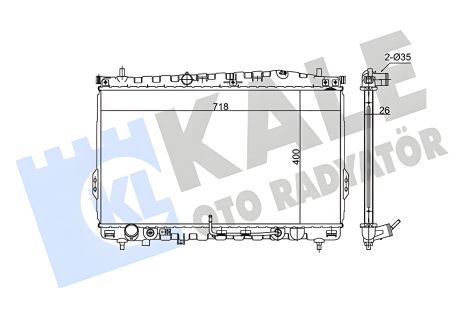 Радіатор охолодження для HYUNDAI TRAJET, KALE OTO RADYATOR (348340)