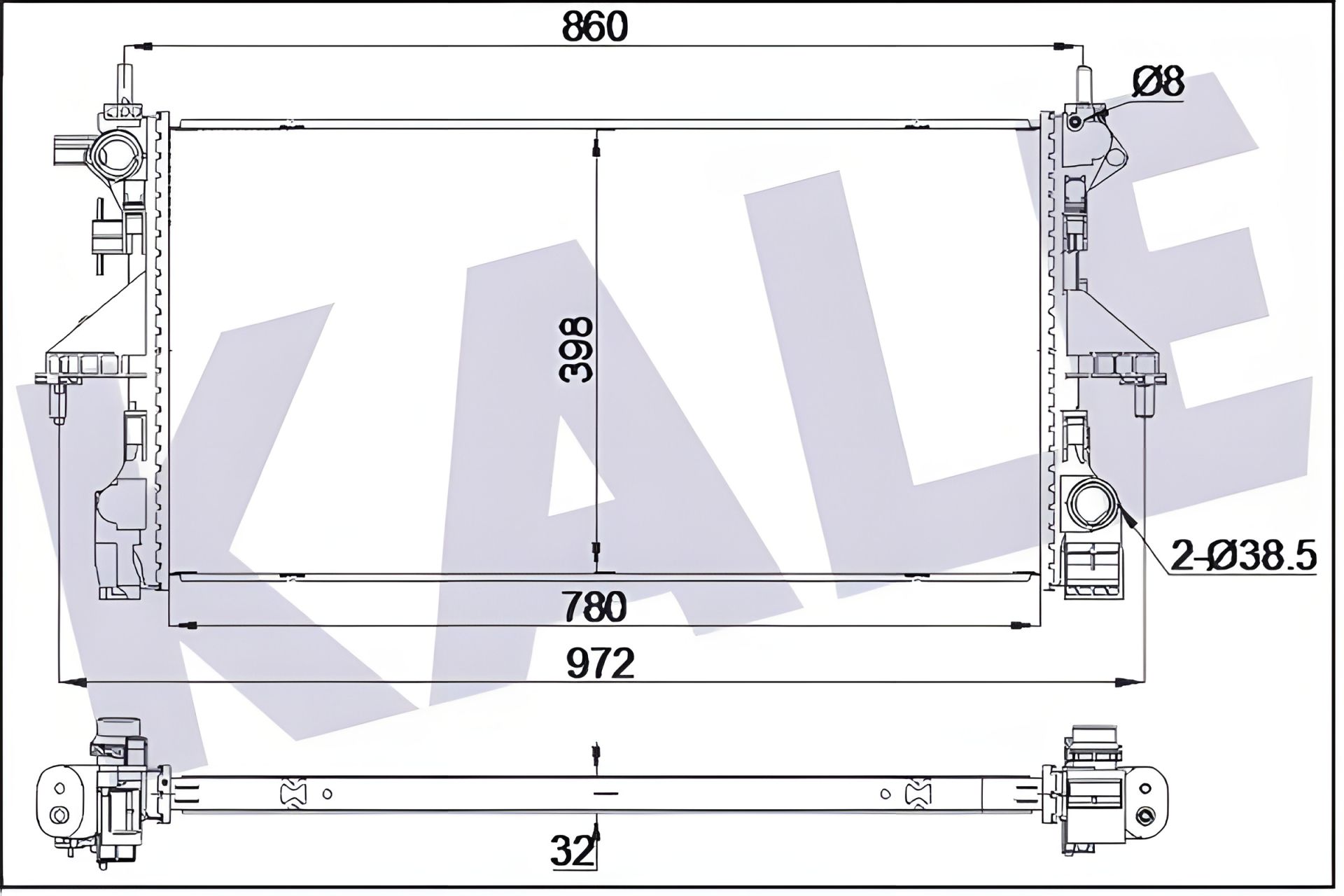 Охолоджувальний радіатор CITROËN JUMPER, PEUGEOT BOXER, KALE OTO RADYATOR (355505) Охолоджувальний радіатор CITROËN JUMPER, PEUGEOT BOXER, KALE OTO RADYATOR (355505)