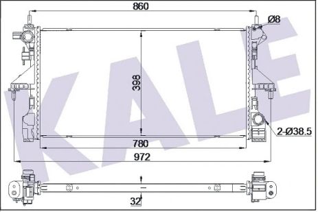 Радіатор охолодження CITROËN JUMPER, PEUGEOT BOXER, KALE OTO RADYATOR (355505) Радіатор охолодження CITROËN JUMPER, PEUGEOT BOXER, KALE OTO RADYATOR (355505)