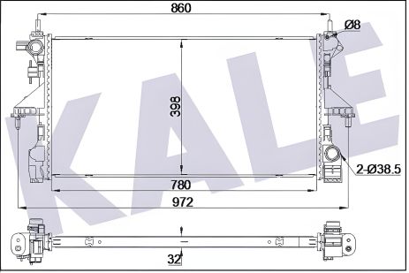 Охлаждающий радиатор CITROËN JUMPER, PEUGEOT BOXER от KALE OTO RADYATOR (355505) Охлаждающий радиатор CITROËN JUMPER, PEUGEOT BOXER от KALE OTO RADYATOR (355505)