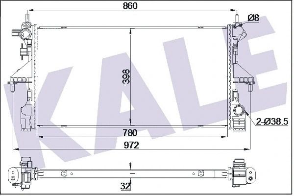 Радіатор охолодження CITROËN JUMPER, PEUGEOT BOXER, KALE OTO RADYATOR (355505) Радіатор охолодження CITROËN JUMPER, PEUGEOT BOXER, KALE OTO RADYATOR (355505)