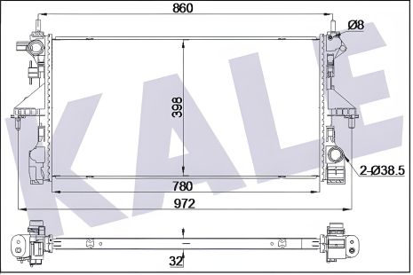 Охолоджувальний радіатор CITROËN JUMPER, PEUGEOT BOXER, KALE OTO RADYATOR (355505) Охолоджувальний радіатор CITROËN JUMPER, PEUGEOT BOXER, KALE OTO RADYATOR (355505)