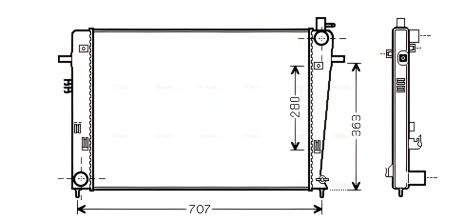 Радіатор охолодження для KIA SPORTAGE, HYUNDAI TUCSON, AVA COOLING (HY2328) Радіатор охолодження для KIA SPORTAGE, HYUNDAI TUCSON, AVA COOLING (HY2328)