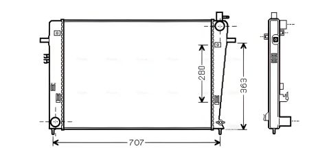 Радіатор охолодження для KIA SPORTAGE, HYUNDAI TUCSON, AVA COOLING (HY2328) Радіатор охолодження для KIA SPORTAGE, HYUNDAI TUCSON, AVA COOLING (HY2328)