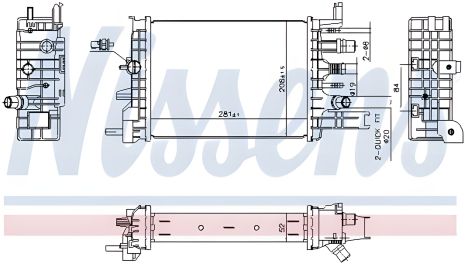 Охолоджувальний радіатор для RENAULT Express/ Dacia Dokker, NISSENS (607033)