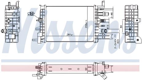 Охолоджувальний радіатор для RENAULT Express/ Dacia Dokker, NISSENS (607033)