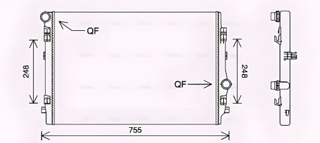 Система охлаждения радиатор SKODA OCTAVIA, VW TIGUAN, AVA COOLING (VN2398) Система охлаждения радиатор SKODA OCTAVIA, VW TIGUAN, AVA COOLING (VN2398)
