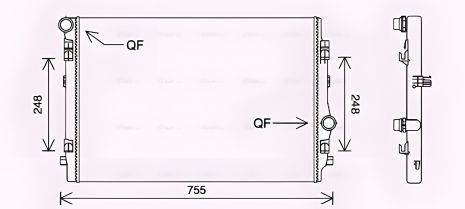 Система охлаждения радиатор SKODA OCTAVIA, VW TIGUAN, AVA COOLING (VN2398)