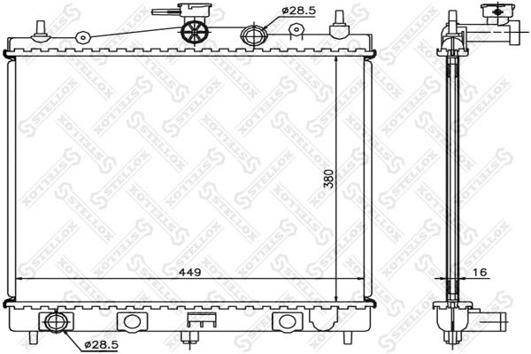Радіатор охолодження RENAULT MODUS, NISSAN NOTE, STELLOX (1025973SX) Радіатор охолодження RENAULT MODUS, NISSAN NOTE, STELLOX (1025973SX)
