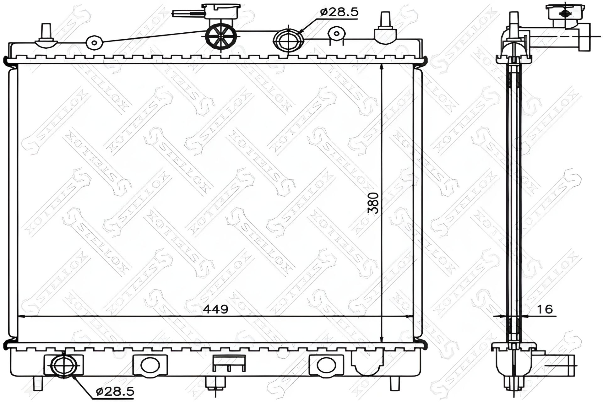 Охлаждающий радиатор RENAULT MODUS, NISSAN NOTE, STELLOX (1025973SX) Охлаждающий радиатор RENAULT MODUS, NISSAN NOTE, STELLOX (1025973SX)