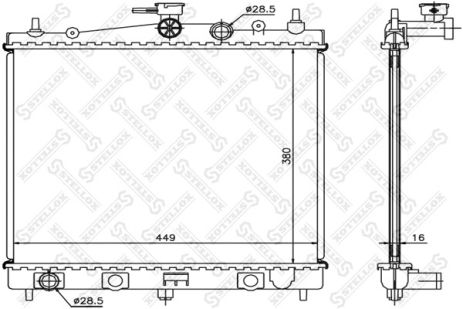 Радіатор охолодження RENAULT MODUS, NISSAN NOTE, STELLOX (1025973SX) Радіатор охолодження RENAULT MODUS, NISSAN NOTE, STELLOX (1025973SX)