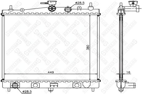 Охлаждающий радиатор RENAULT MODUS, NISSAN NOTE, STELLOX (1025973SX) Охлаждающий радиатор RENAULT MODUS, NISSAN NOTE, STELLOX (1025973SX)