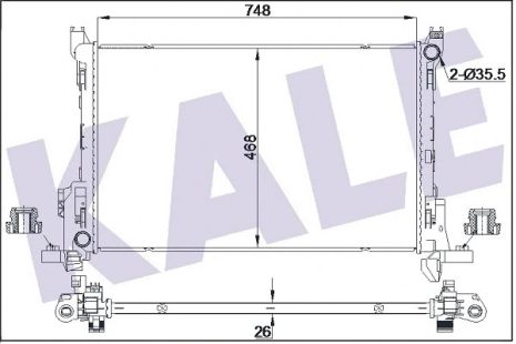 Радіатор охолодження NISSAN NV300, FIAT TALENTO, KALE OTO RADYATOR (355630) Радіатор охолодження NISSAN NV300, FIAT TALENTO, KALE OTO RADYATOR (355630)