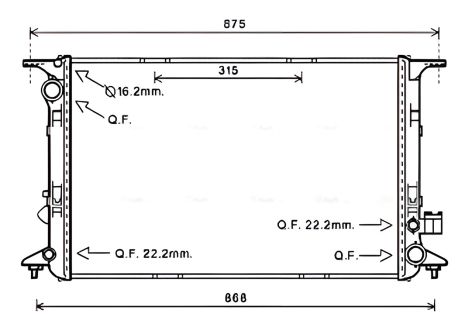 Охлаждающий радиатор AUDI A8, AVA (AI2365)