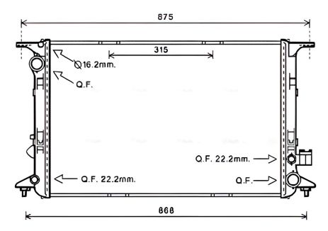 Радіатор охолодження для AUDI A8, AVA (AI2365)