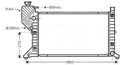 Радіатор охолодження для MERCEDES-BENZ SPRINTER, AVA COOLING (MSA2300)