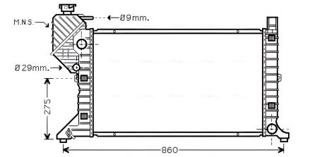 Радіатор охолодження для MERCEDES-BENZ SPRINTER, AVA COOLING (MSA2300)