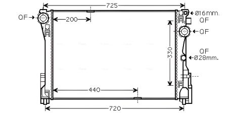Радіатор охолодження для MERCEDES-BENZ SLC, AVA COOLING (MSA2575) Радіатор охолодження для MERCEDES-BENZ SLC, AVA COOLING (MSA2575)