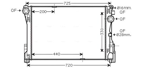 Радіатор охолодження для MERCEDES-BENZ SLC, AVA COOLING (MSA2575)