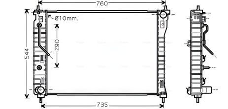 Охолоджуючий радіатор для CHEVROLET CAPTIVA, VAUXHALL ANTARA, AVA COOLING (OL2434)