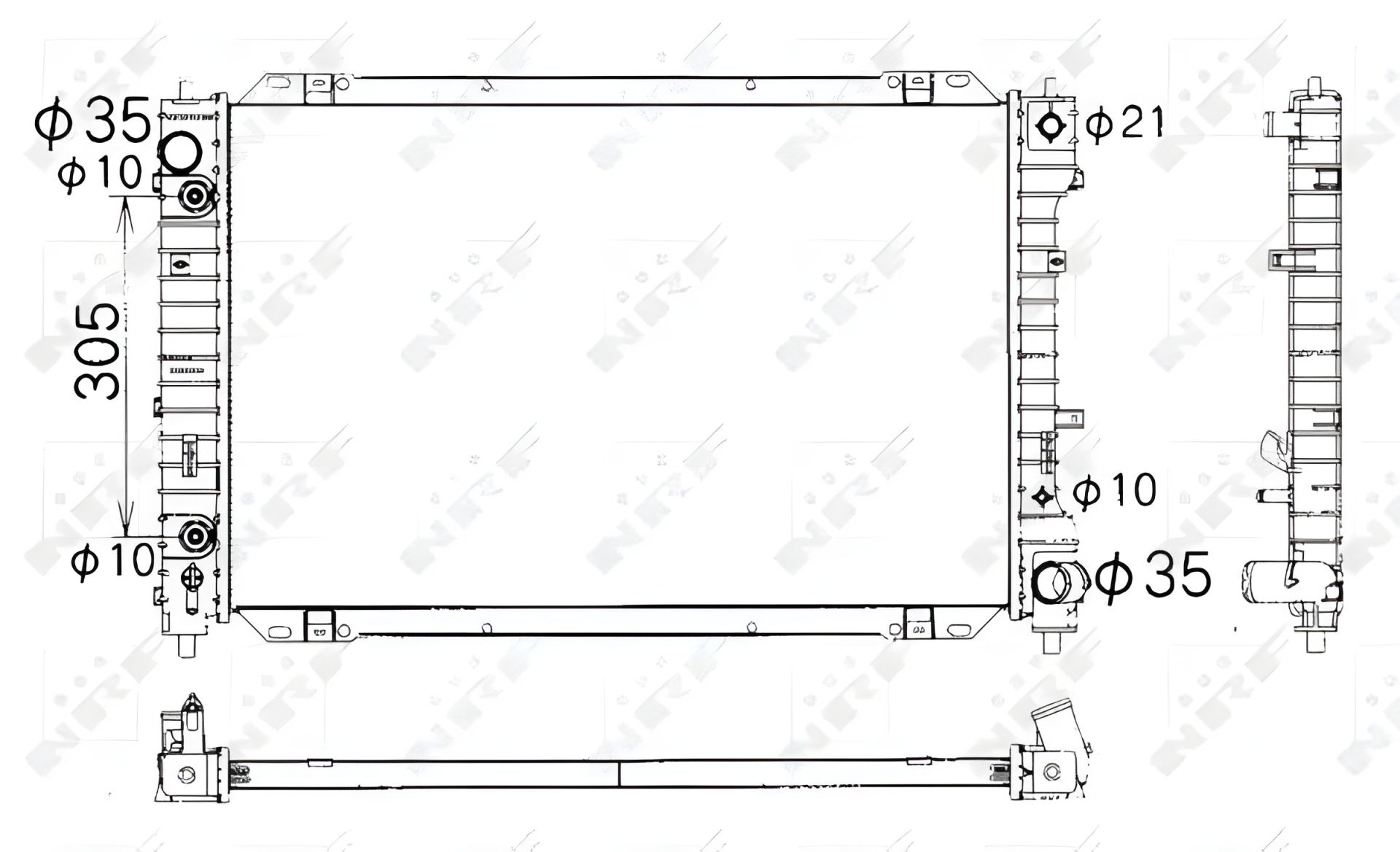 Радіатор охолодження для FORD MAVERICK, MAZDA TRIBUTE, від NRF (53378) Радіатор охолодження для FORD MAVERICK, MAZDA TRIBUTE, від NRF (53378)