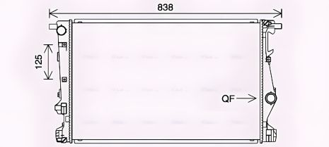 Охлаждающий радиатор для JEEP CHEROKEE, AVA (JE2075)