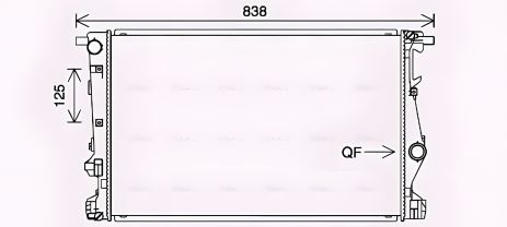 Охолоджувальний радіатор для JEEP CHEROKEE, AVA (JE2075)