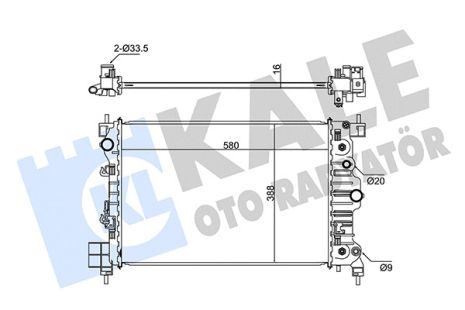 Радіатор охолодження CHEVROLET AVEO, KALE OTO RADYATOR (346080) Радіатор охолодження CHEVROLET AVEO, KALE OTO RADYATOR (346080)