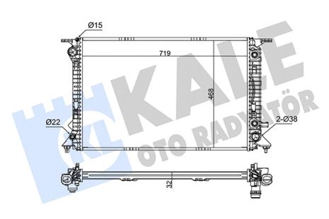 Радіатор охолодження AUDI Q5, KALE OTO RADYATOR (345845) Радіатор охолодження AUDI Q5, KALE OTO RADYATOR (345845)