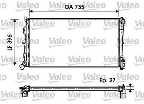 Радиатор охлаждения CHRYSLER VOYAGER, VALEO (732956) Радиатор охлаждения CHRYSLER VOYAGER, VALEO (732956)