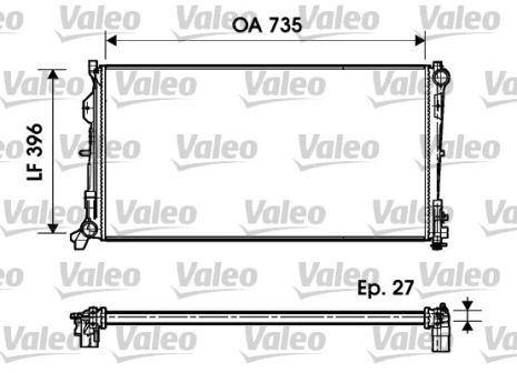 Радіатор охолодження CHRYSLER VOYAGER, VALEO (732956) Радіатор охолодження CHRYSLER VOYAGER, VALEO (732956)