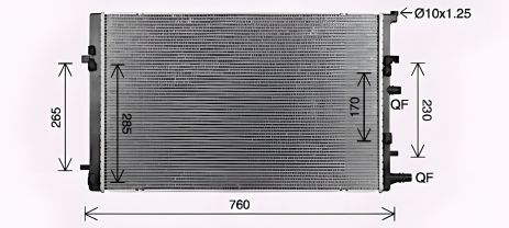 Радіатор охолодження для RENAULT KANGOO, AVA COOLING (RT2682)