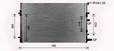 Радиатор охлаждения для RENAULT KANGOO, AVA COOLING (RT2682)
