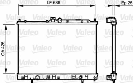 Радіатор охолодження MITSUBISHI OUTLANDER, VALEO (735202) Радіатор охолодження MITSUBISHI OUTLANDER, VALEO (735202)