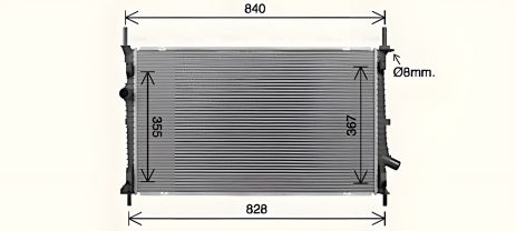 Радіатор охолодження FORD TRANSIT, AVA COOLING (FD2679) для надійного теплообміну
