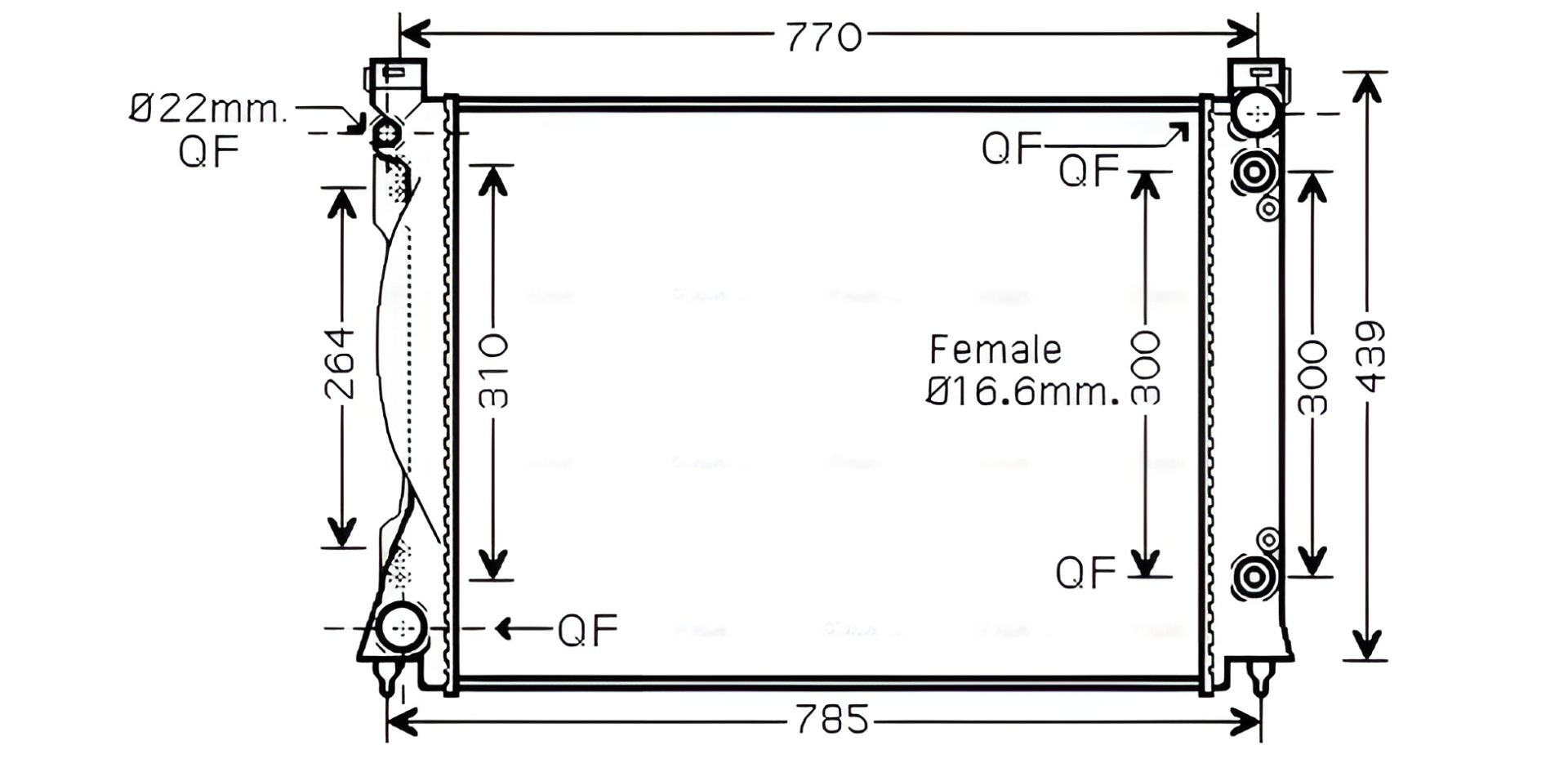 Радіатор охолодження для AUDI A6, AVA (AI2236) Радіатор охолодження для AUDI A6, AVA (AI2236)