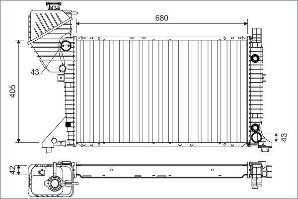 Радіатор охолодження MERCEDES-BENZ SPRINTER, VALEO (701163) Радіатор охолодження MERCEDES-BENZ SPRINTER, VALEO (701163)