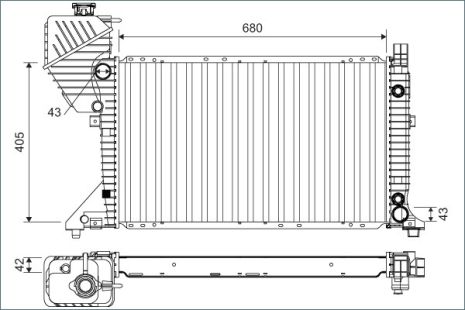 Радіатор охолодження MERCEDES-BENZ SPRINTER, VALEO (701163) Радіатор охолодження MERCEDES-BENZ SPRINTER, VALEO (701163)