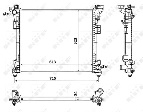 Радиатор охлаждения для CHRYSLER GRAND, NRF (53900)