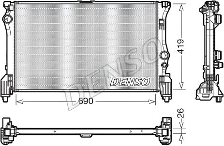 Охолоджуючий радіатор для MERCEDES-BENZ VITO, DENSO (DRM17112) Охолоджуючий радіатор для MERCEDES-BENZ VITO, DENSO (DRM17112)