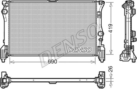 Радіатор охолодження MERCEDES-BENZ VITO, DENSO (DRM17112)