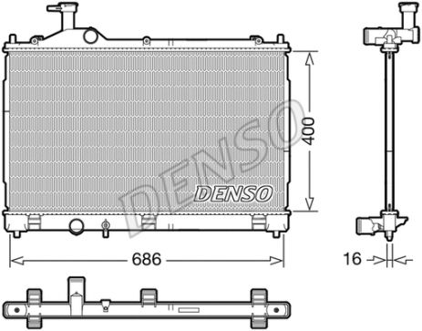 Радіатор охолодження MITSUBISHI OUTLANDER, DENSO (DRM45056)