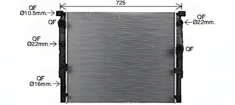 Охолоджувальний радіатор для BMW 5, AVA COOLING (BW2620)