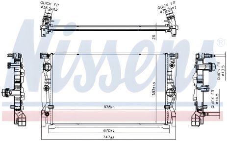 Радиатор охлаждения для BMW 7, NISSENS (606230)