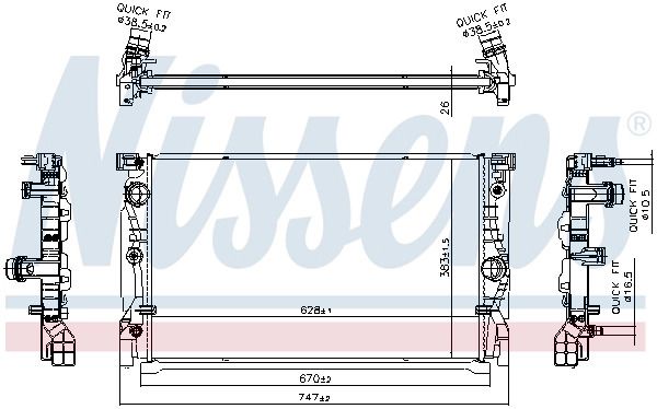Радіатор охолодження BMW 7, NISSENS (606230) Радіатор охолодження BMW 7, NISSENS (606230)