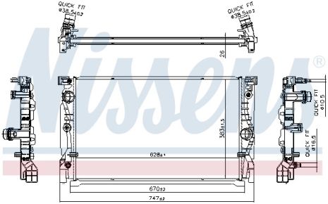 Радіатор охолодження BMW 7, NISSENS (606230) Радіатор охолодження BMW 7, NISSENS (606230)